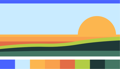 Sunrise graphic with alternate colour palette